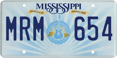 MS license plate MRM654