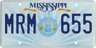 MS license plate MRM655