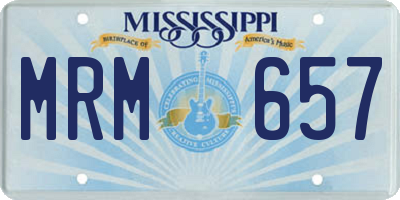 MS license plate MRM657