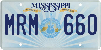 MS license plate MRM660