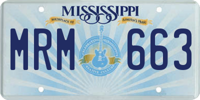MS license plate MRM663