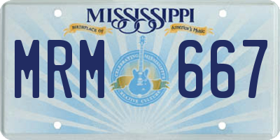 MS license plate MRM667