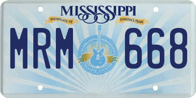MS license plate MRM668