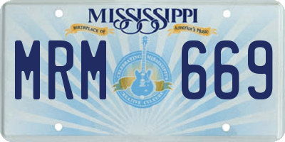 MS license plate MRM669