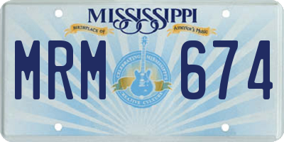 MS license plate MRM674