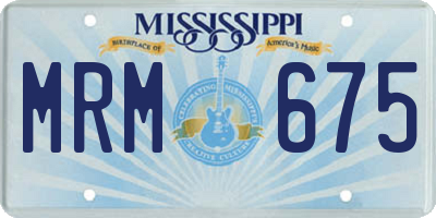 MS license plate MRM675