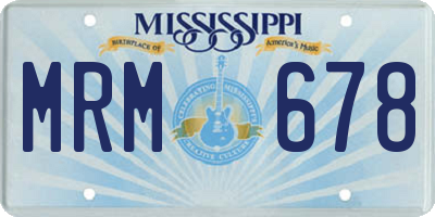 MS license plate MRM678