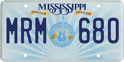MS license plate MRM680