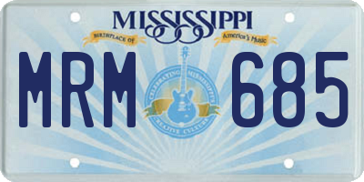 MS license plate MRM685