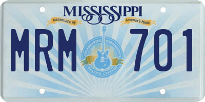 MS license plate MRM701