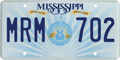 MS license plate MRM702