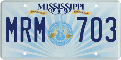 MS license plate MRM703