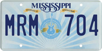 MS license plate MRM704