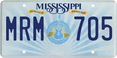 MS license plate MRM705