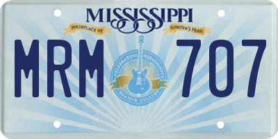 MS license plate MRM707