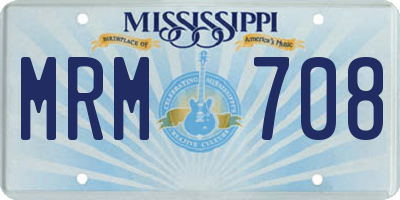MS license plate MRM708