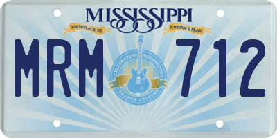 MS license plate MRM712