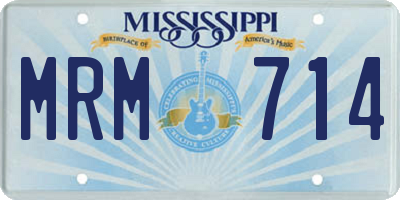 MS license plate MRM714