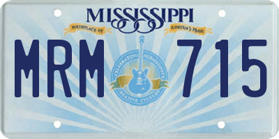 MS license plate MRM715