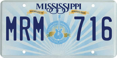 MS license plate MRM716