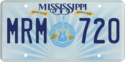 MS license plate MRM720