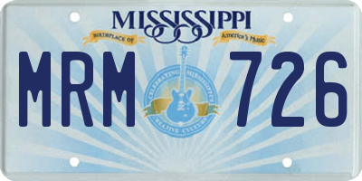 MS license plate MRM726