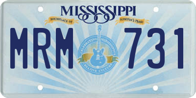 MS license plate MRM731