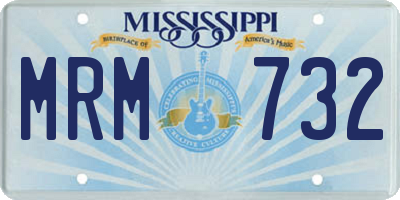 MS license plate MRM732