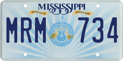 MS license plate MRM734