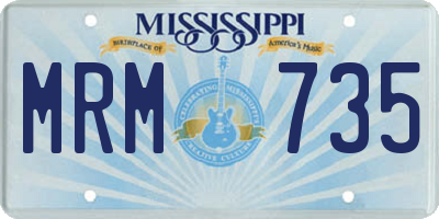 MS license plate MRM735
