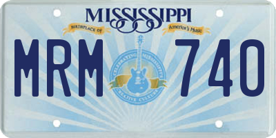 MS license plate MRM740