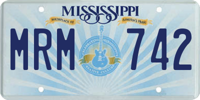 MS license plate MRM742