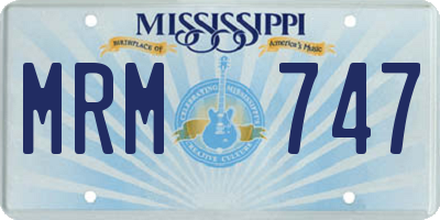 MS license plate MRM747