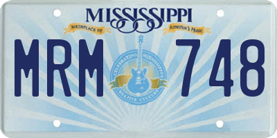 MS license plate MRM748