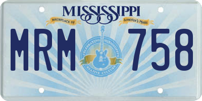 MS license plate MRM758