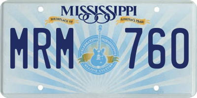 MS license plate MRM760