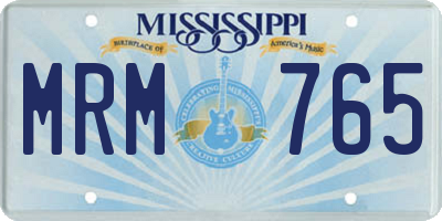 MS license plate MRM765