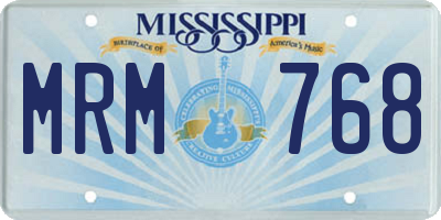 MS license plate MRM768