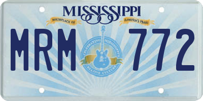 MS license plate MRM772