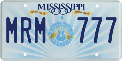MS license plate MRM777