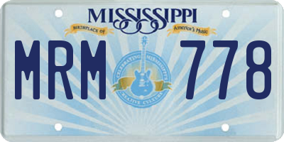 MS license plate MRM778