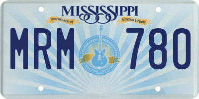 MS license plate MRM780