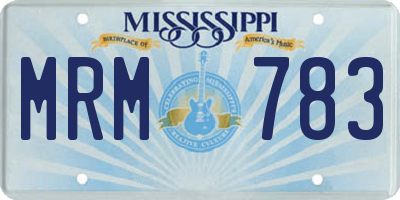 MS license plate MRM783
