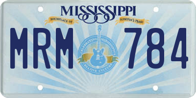 MS license plate MRM784