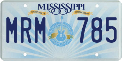 MS license plate MRM785