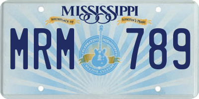 MS license plate MRM789