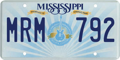 MS license plate MRM792