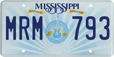 MS license plate MRM793