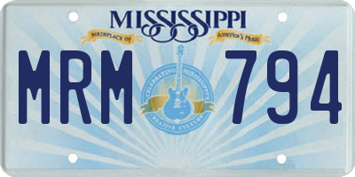MS license plate MRM794