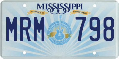 MS license plate MRM798